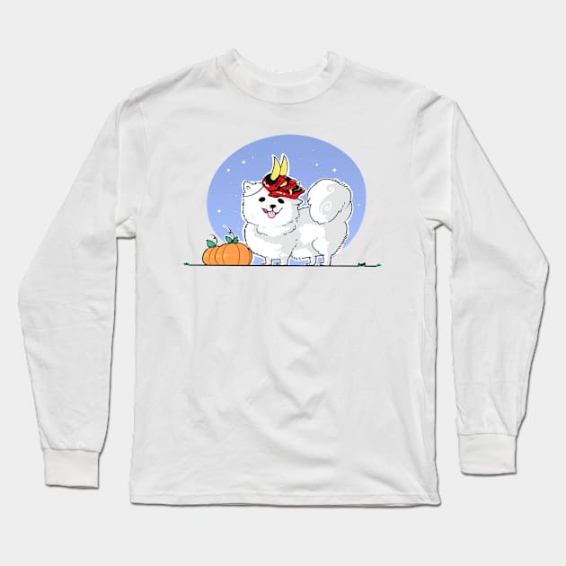 Pomeranian Mask Long Sleeve T-Shirt by Yukipyro